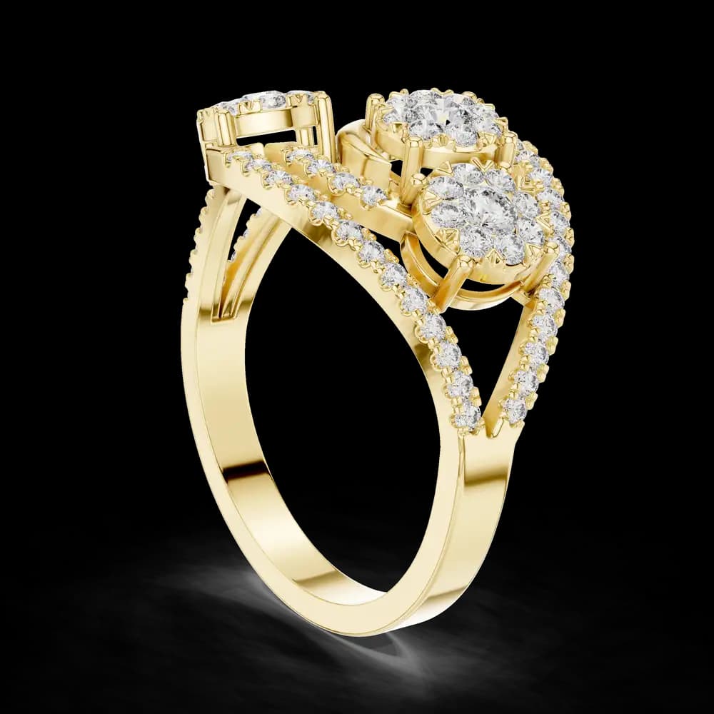 Sculptural lab grown diamond women's ring - Image 4 Sculptural lab grown diamond women's ring, view 4 of 6
