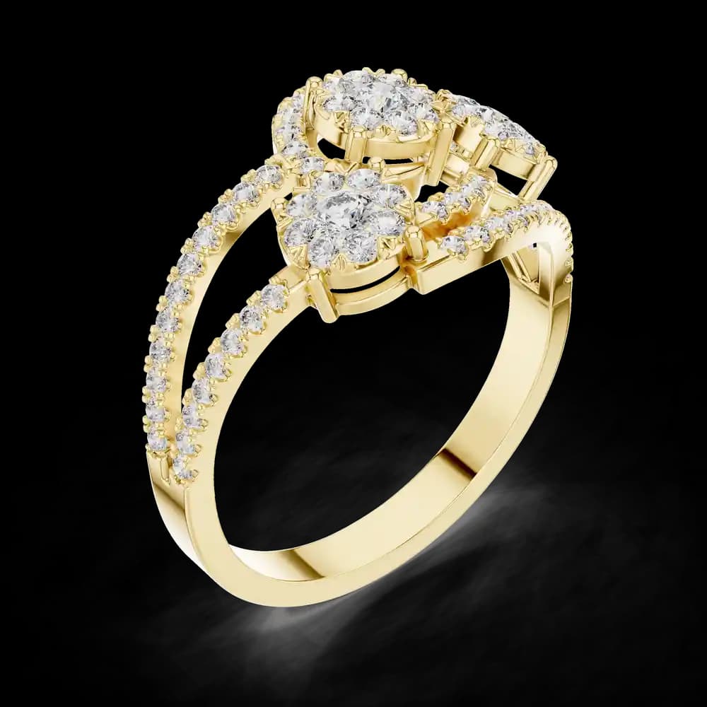 Sculptural lab grown diamond women's ring - Image 5 Sculptural lab grown diamond women's ring, view 5 of 6