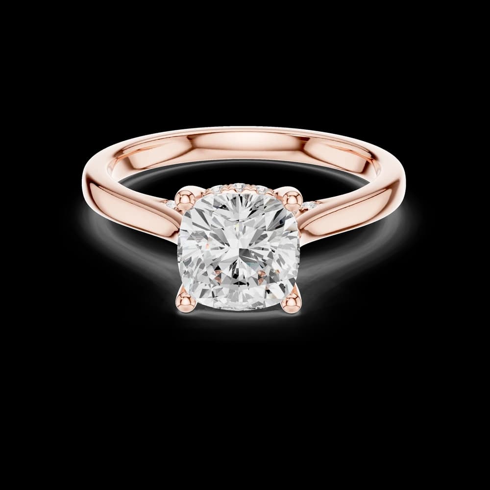 Cushion Hidden Halo Lab Grown Diamond Ring - Image 1 Cushion Hidden Halo Lab Grown Diamond Ring, view 1 of 6