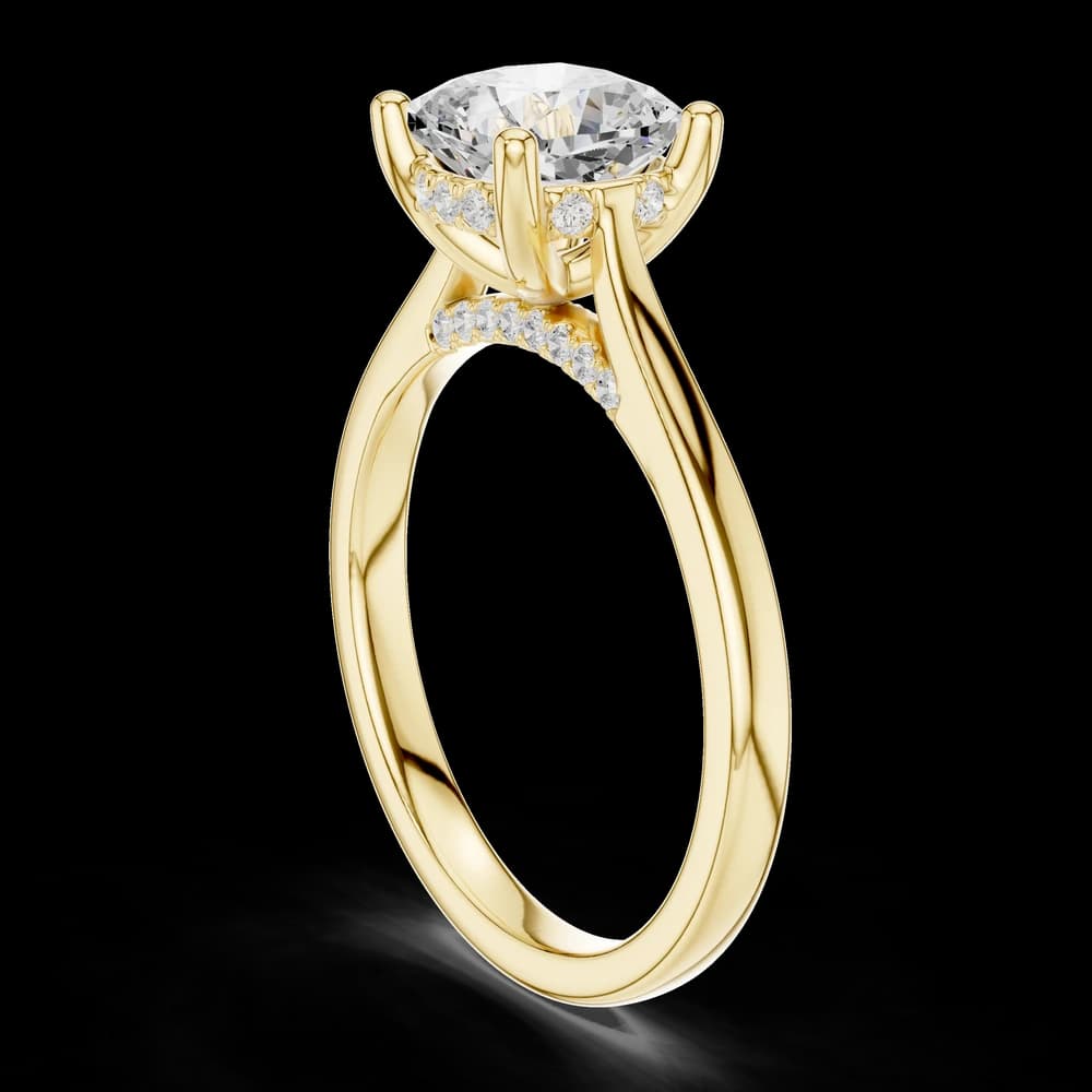 Cushion Hidden Halo Lab Grown Diamond Ring - Image 4 Cushion Hidden Halo Lab Grown Diamond Ring, view 4 of 6