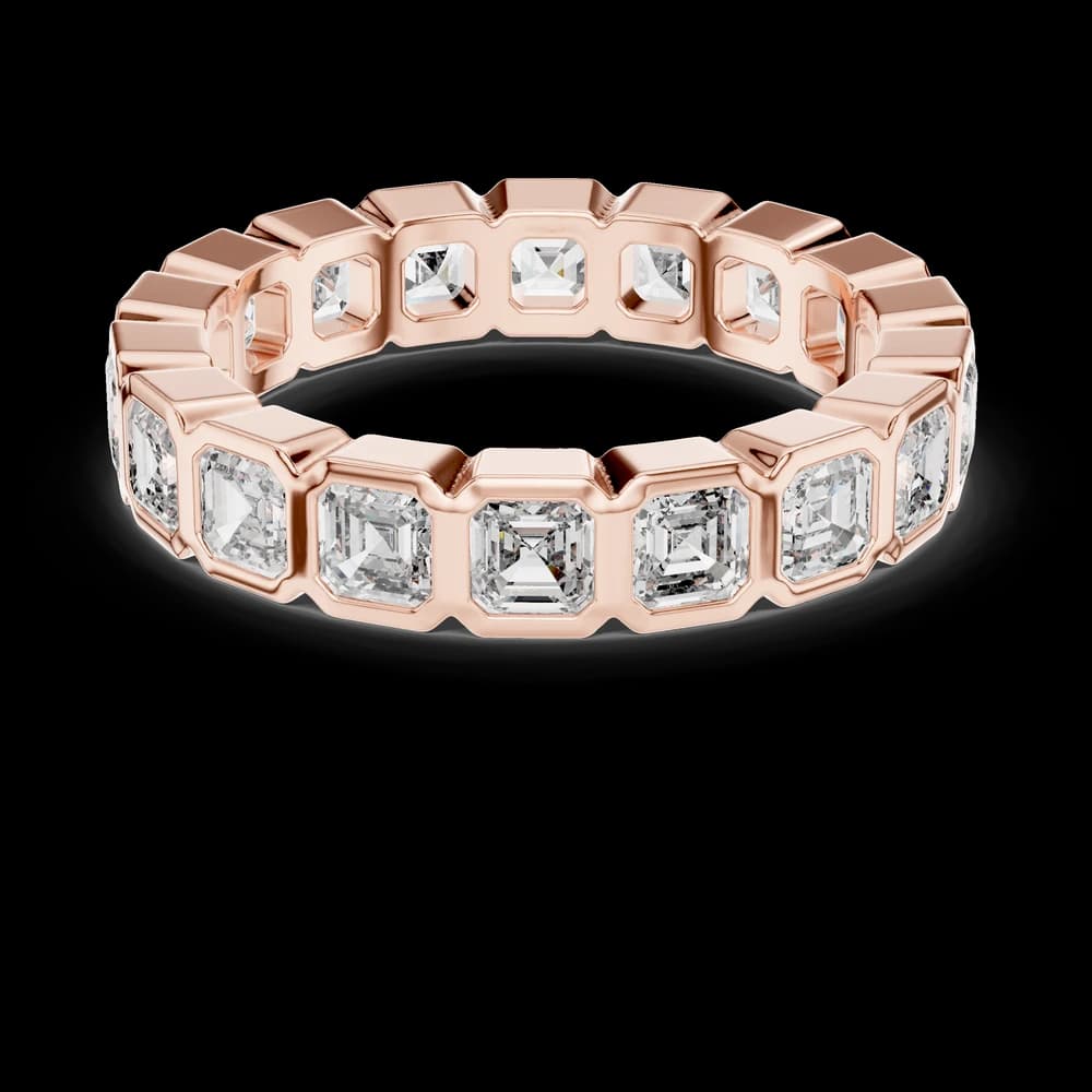Bezel-Set Asscher Cut Diamond Eternity Band - Image 1 Bezel-Set Asscher Cut Diamond Eternity Band, view 1 of 6