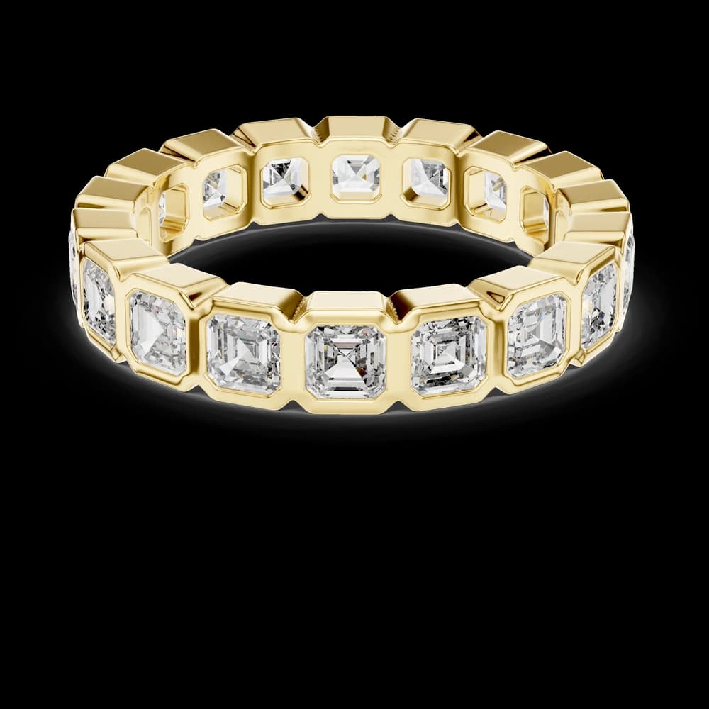 Bezel-Set Asscher Cut Diamond Eternity Band - Image 3 Bezel-Set Asscher Cut Diamond Eternity Band, view 3 of 6
