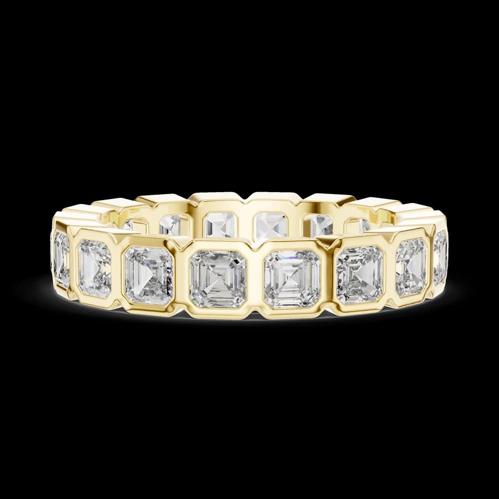 Bezel-Set Asscher Cut Diamond Eternity Band - Image 6 Bezel-Set Asscher Cut Diamond Eternity Band, view 6 of 6