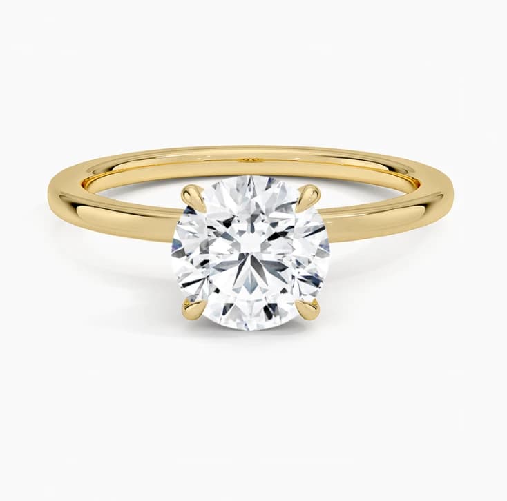 Secret Halo Round Lab Grown Diamond Solitaire Ring - Image 1 Secret Halo Round Lab Grown Diamond Solitaire Ring, view 1 of 5