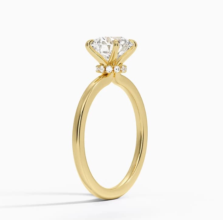 Secret Halo Round Lab Grown Diamond Solitaire Ring - Image 2 Secret Halo Round Lab Grown Diamond Solitaire Ring, view 2 of 5
