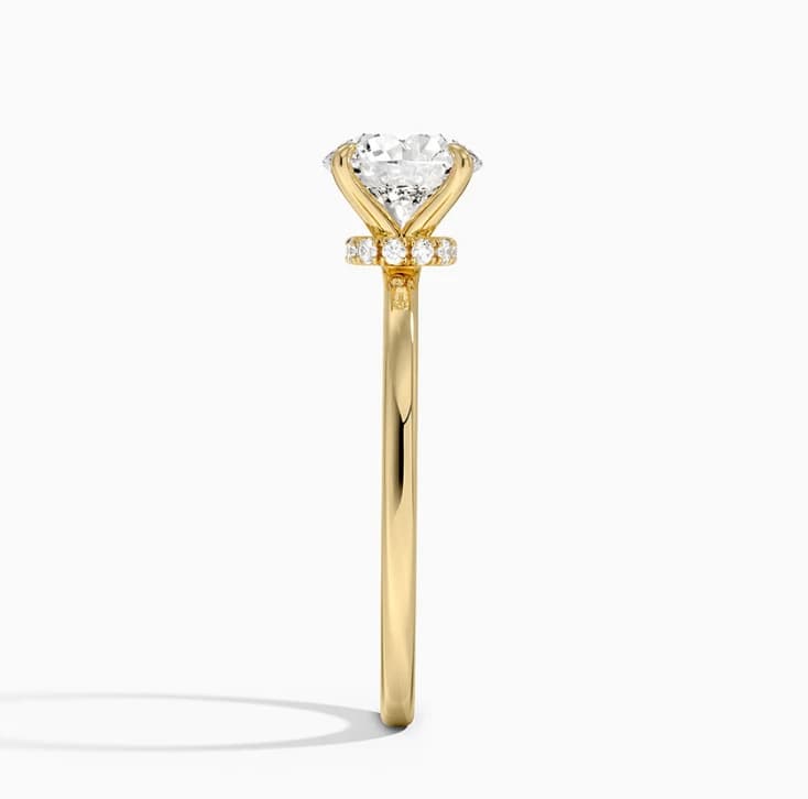 Secret Halo Round Lab Grown Diamond Solitaire Ring - Image 4 Secret Halo Round Lab Grown Diamond Solitaire Ring, view 4 of 5