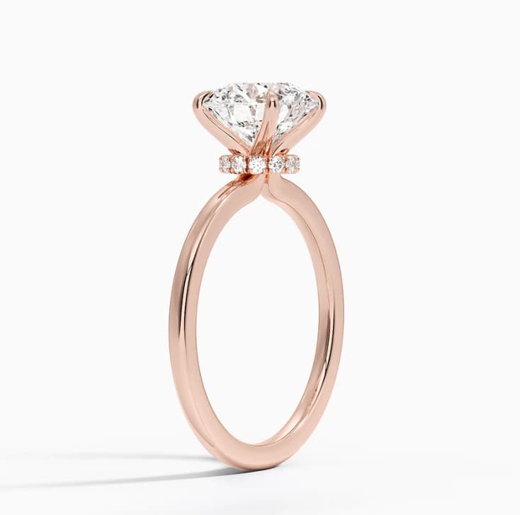 Secret Halo Round Lab Grown Diamond Solitaire Ring - Image 5 Secret Halo Round Lab Grown Diamond Solitaire Ring, view 5 of 5