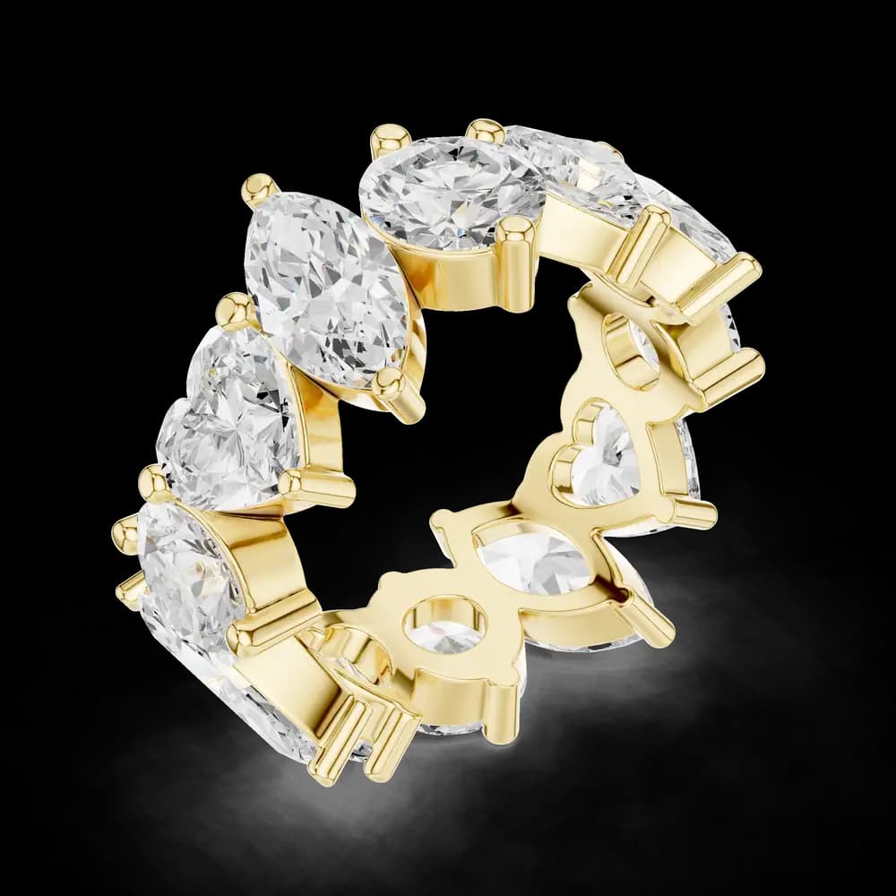 Mixed-Cut Diamond Fancy Shape Eternity Ring - Image 5 Mixed-Cut Diamond Fancy Shape Eternity Ring, view 5 of 6