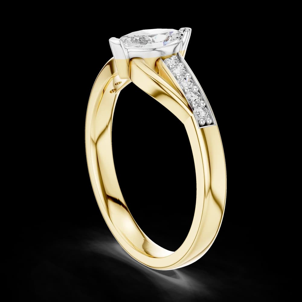 Pavé Marquise Bypass Lab Grown Diamond Ring - Image 4 Pavé Marquise Bypass Lab Grown Diamond Ring, view 4 of 6