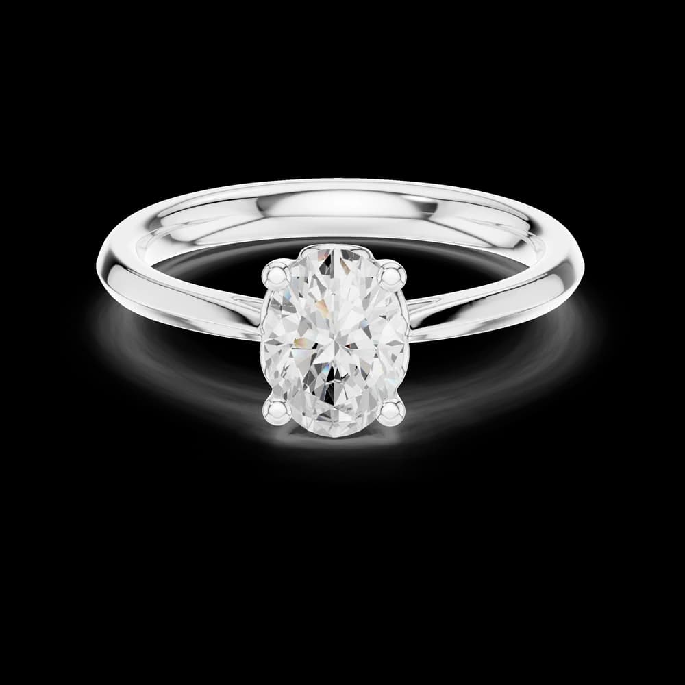 Oval Solitaire Lab-Grown Diamond Ring - Image 2 Oval Solitaire Lab-Grown Diamond Ring, view 2 of 6