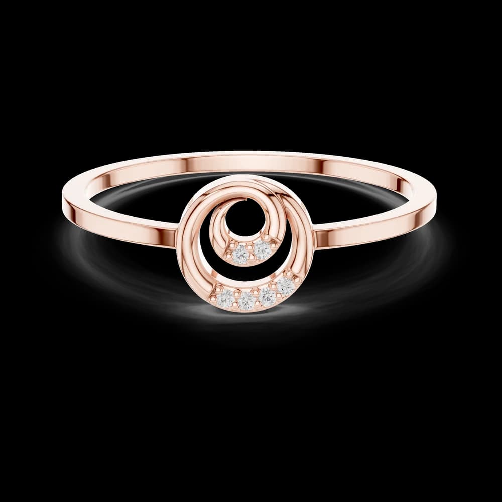 Concentric Spiral Pave Lab Grown Diamond Ring - Image 1 Concentric Spiral Pave Lab Grown Diamond Ring, view 1 of 6