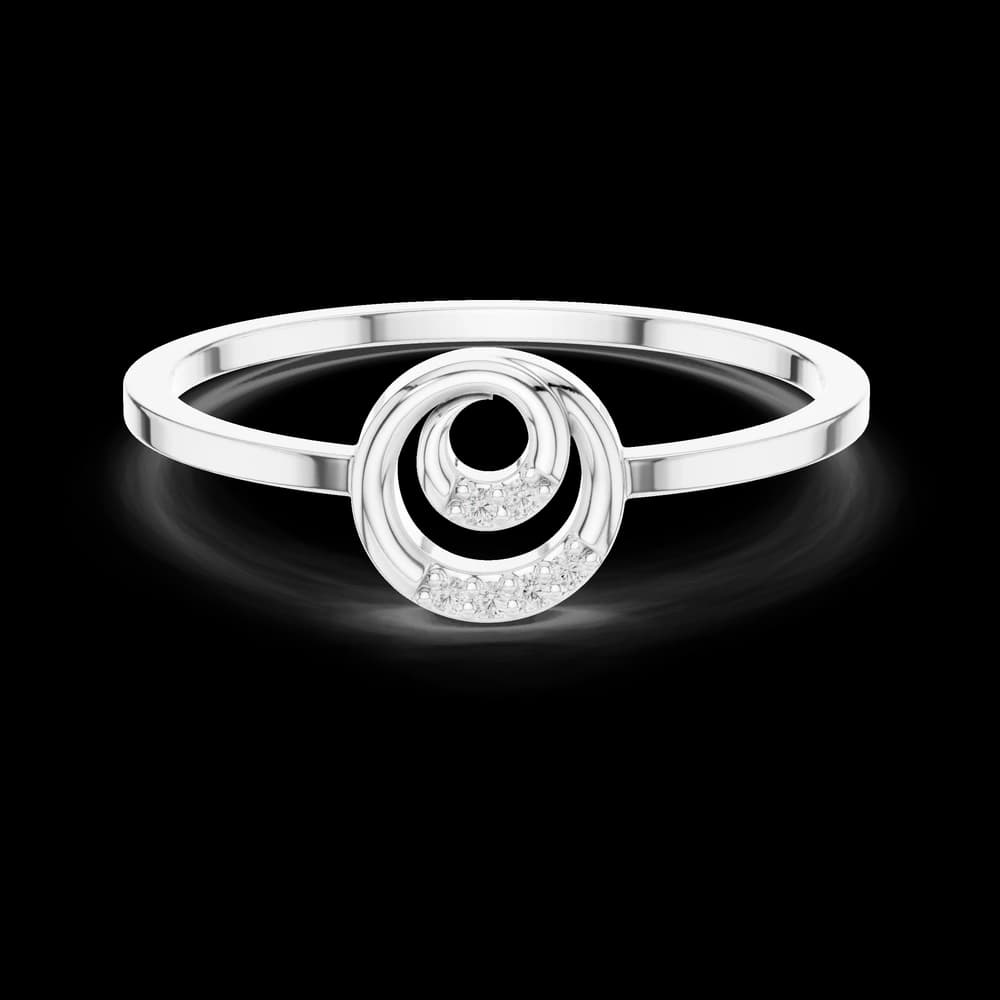 Concentric Spiral Pave Lab Grown Diamond Ring - Image 2 Concentric Spiral Pave Lab Grown Diamond Ring, view 2 of 6
