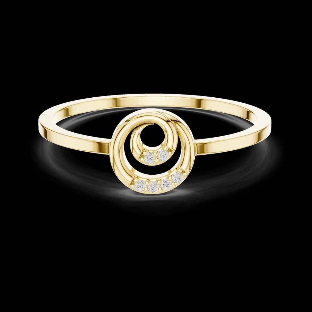 Concentric Spiral Pave Lab Grown Diamond Ring - Image 3 Concentric Spiral Pave Lab Grown Diamond Ring, view 3 of 6