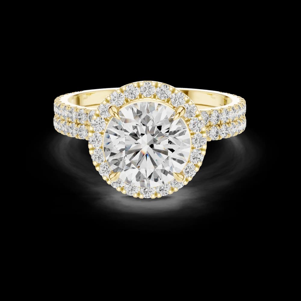 Round Double Row Halo Lab Grown Diamond Ring - Image 3 Round Double Row Halo Lab Grown Diamond Ring, view 3 of 5