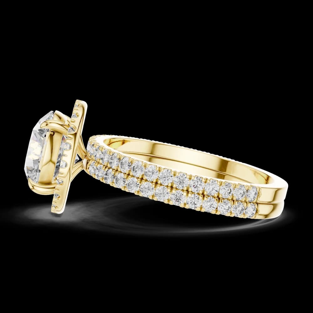 Round Double Row Halo Lab Grown Diamond Ring - Image 5 Round Double Row Halo Lab Grown Diamond Ring, view 5 of 5