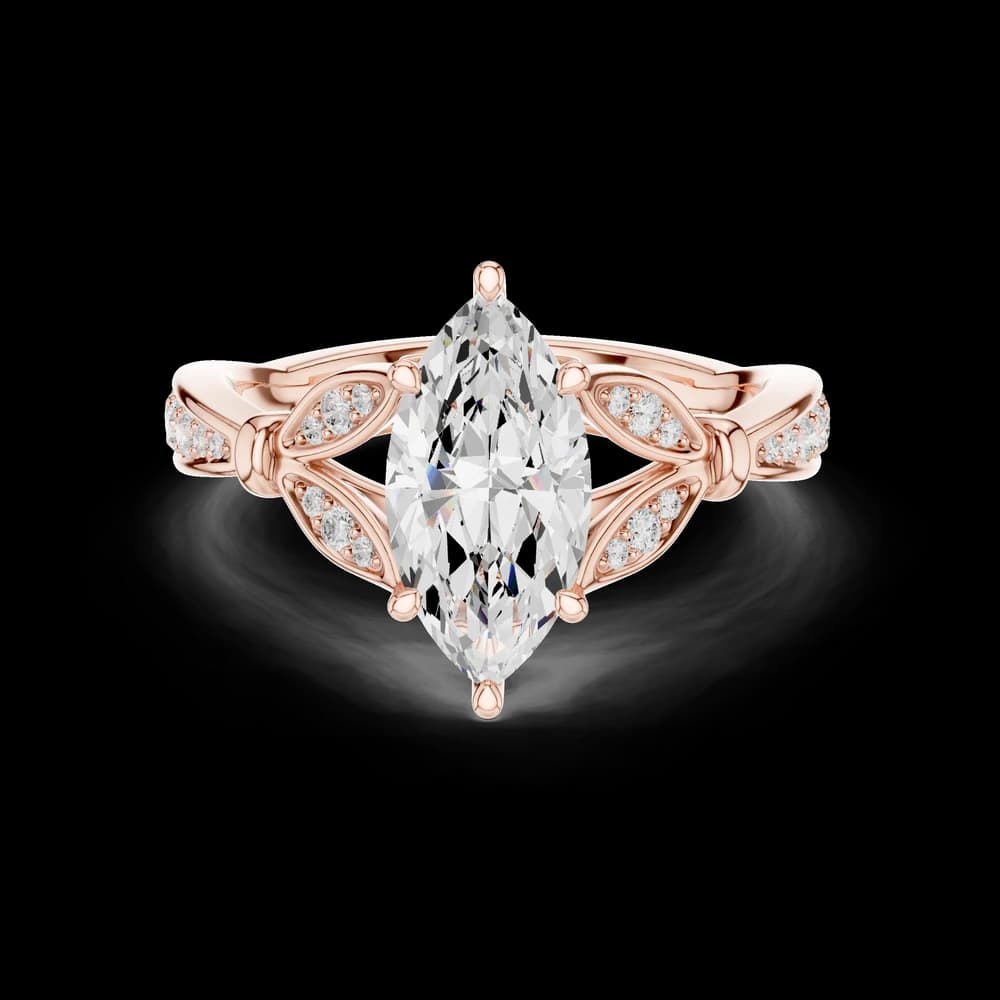 Vintage Marquise Filigree Lab Grown Diamond Ring - Image 1 Vintage Marquise Filigree Lab Grown Diamond Ring, view 1 of 6