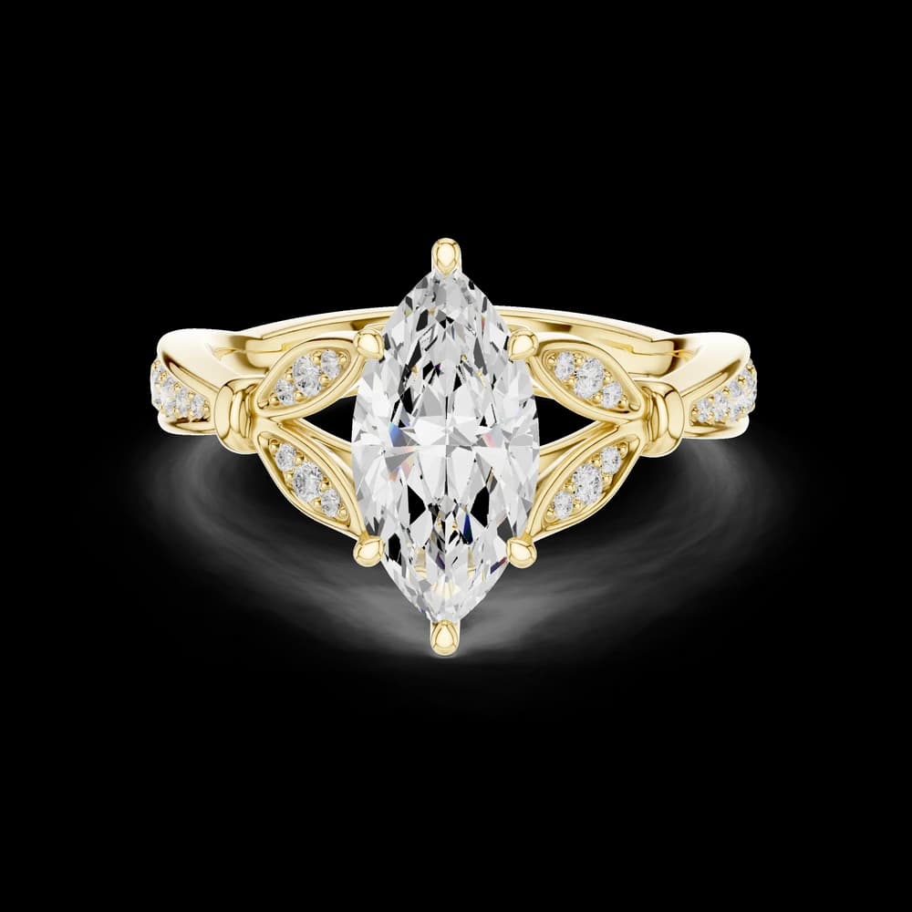 Vintage Marquise Filigree Lab Grown Diamond Ring - Image 3 Vintage Marquise Filigree Lab Grown Diamond Ring, view 3 of 6
