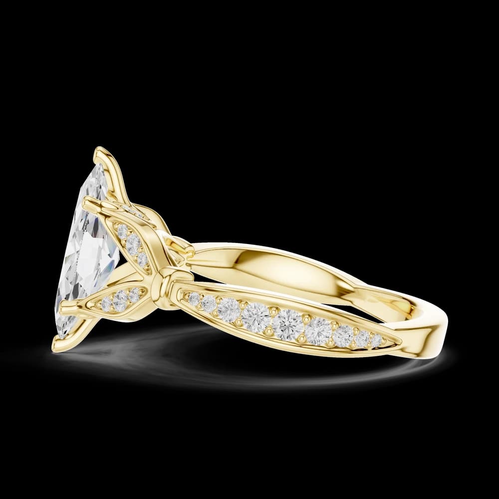 Vintage Marquise Filigree Lab Grown Diamond Ring - Image 6 Vintage Marquise Filigree Lab Grown Diamond Ring, view 6 of 6