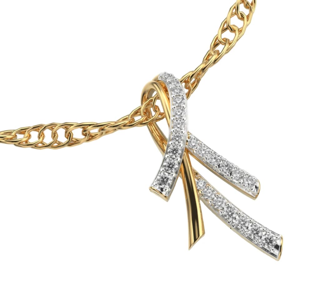 Serenity Lab Grown Diamond Ribbon Pendant - Image 1 Serenity Lab Grown Diamond Ribbon Pendant, view 1 of 4