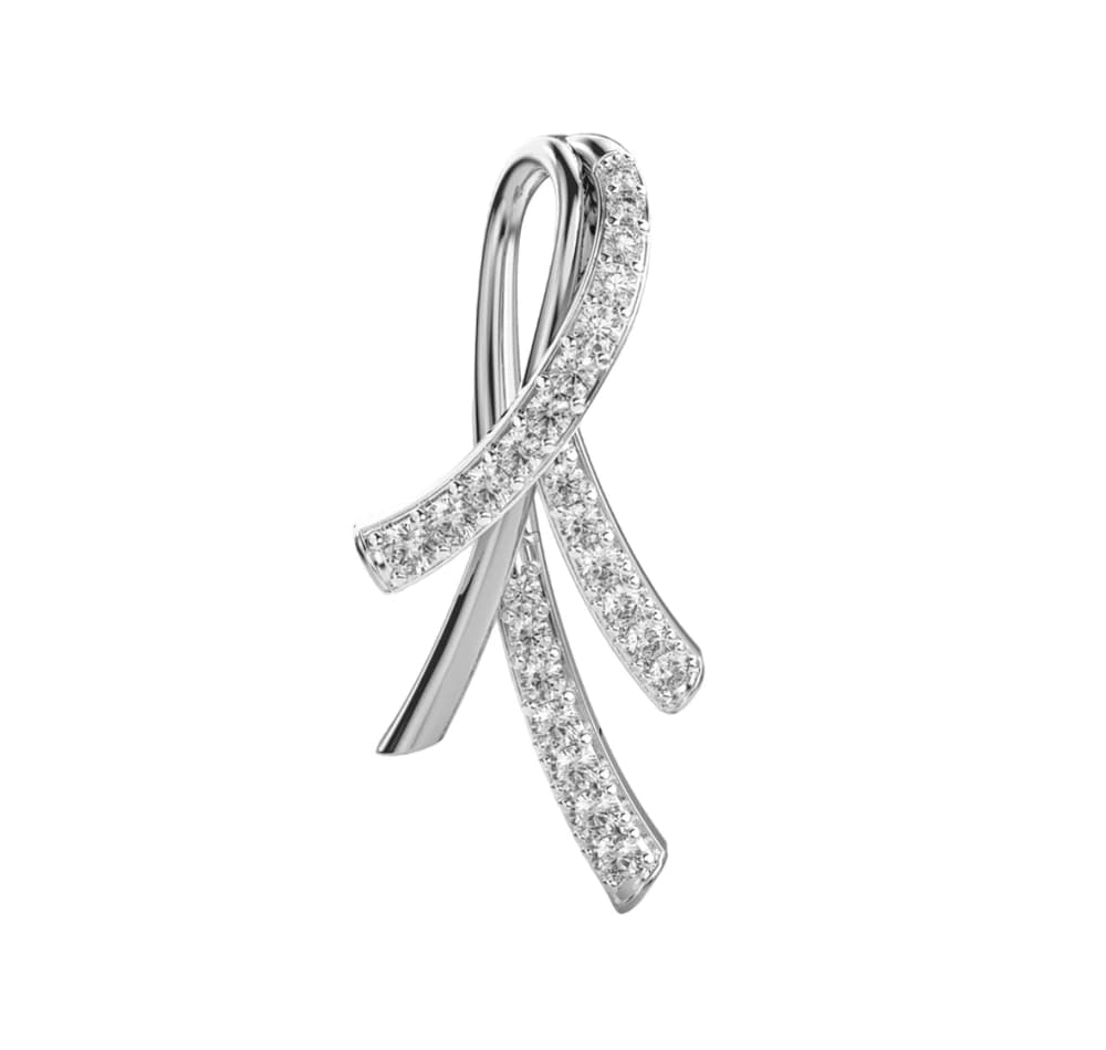 Serenity Lab Grown Diamond Ribbon Pendant - Image 4 Serenity Lab Grown Diamond Ribbon Pendant, view 4 of 4