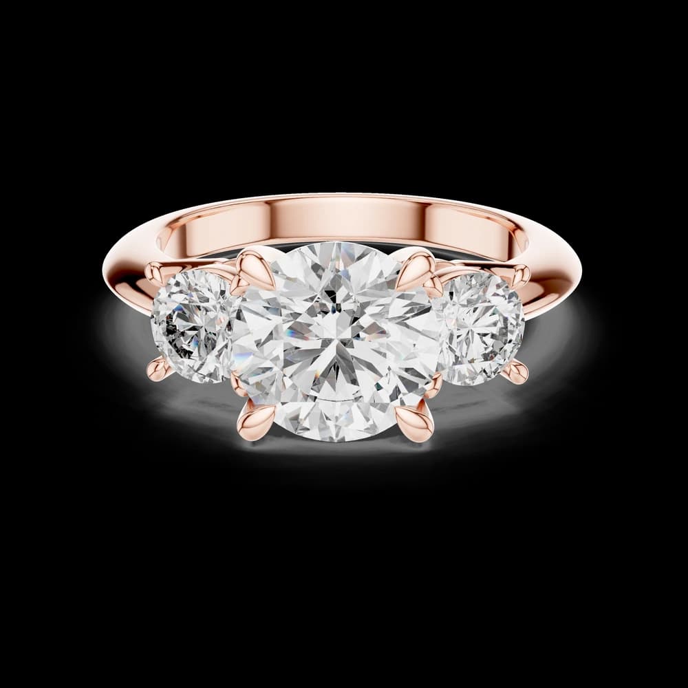 Classic Three-Stone Round Brilliant Cut Lab Grown Diamond Ring - Image 1 Classic Three-Stone Round Brilliant Cut Lab Grown Diamond Ring, view 1 of 5