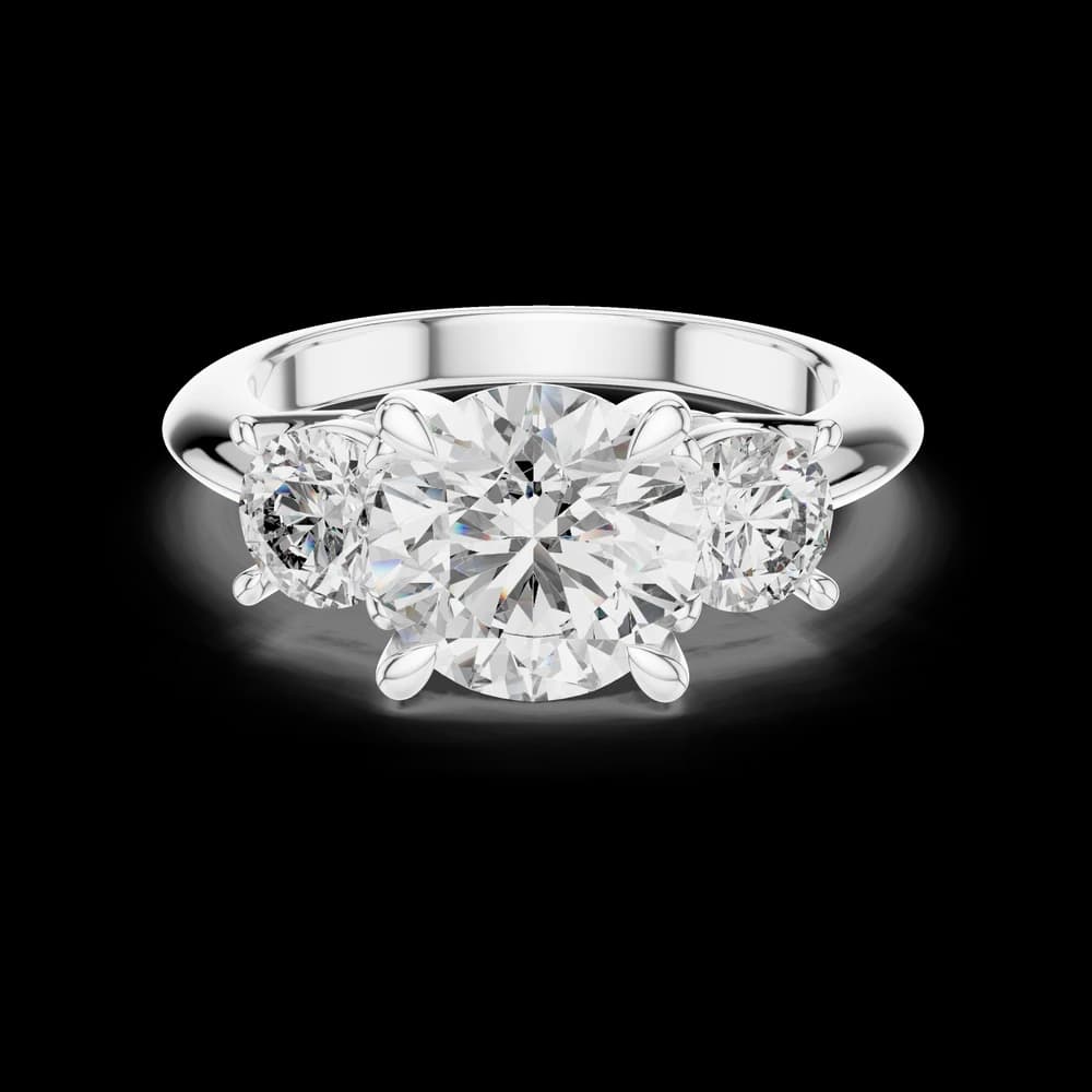 Classic Three-Stone Round Brilliant Cut Lab Grown Diamond Ring - Image 2 Classic Three-Stone Round Brilliant Cut Lab Grown Diamond Ring, view 2 of 5