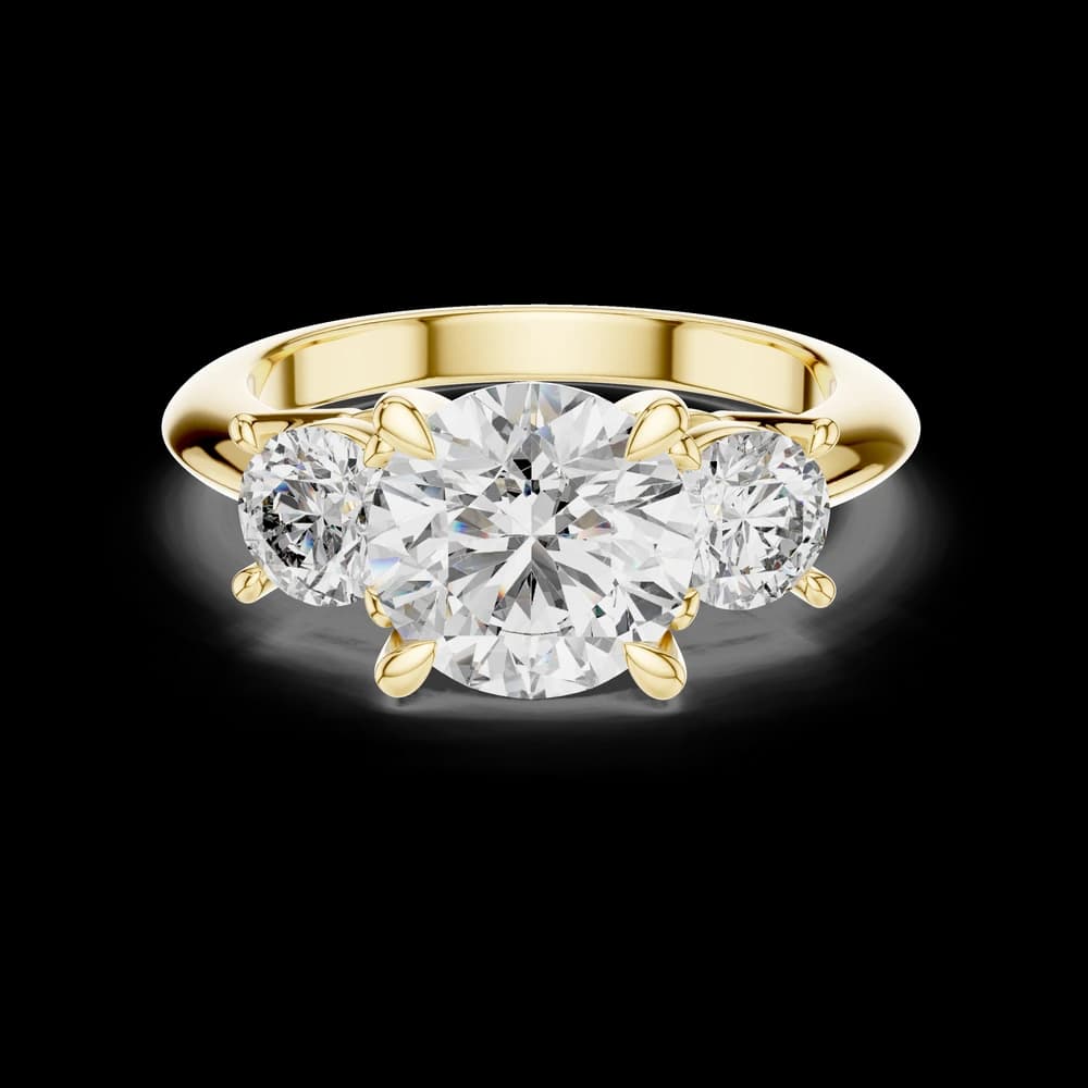 Classic Three-Stone Round Brilliant Cut Lab Grown Diamond Ring - Image 3 Classic Three-Stone Round Brilliant Cut Lab Grown Diamond Ring, view 3 of 5