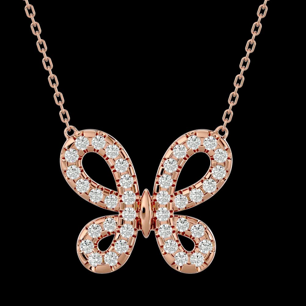Shimmering Butterfly Pendant with Lab Grown Diamonds - Image 2 Shimmering Butterfly Pendant with Lab Grown Diamonds, view 2 of 4