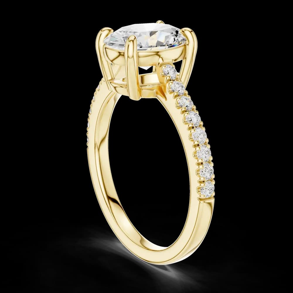 Oval Cut Pavé Band Lab Grown Diamond Ring - Image 4 Oval Cut Pavé Band Lab Grown Diamond Ring, view 4 of 6