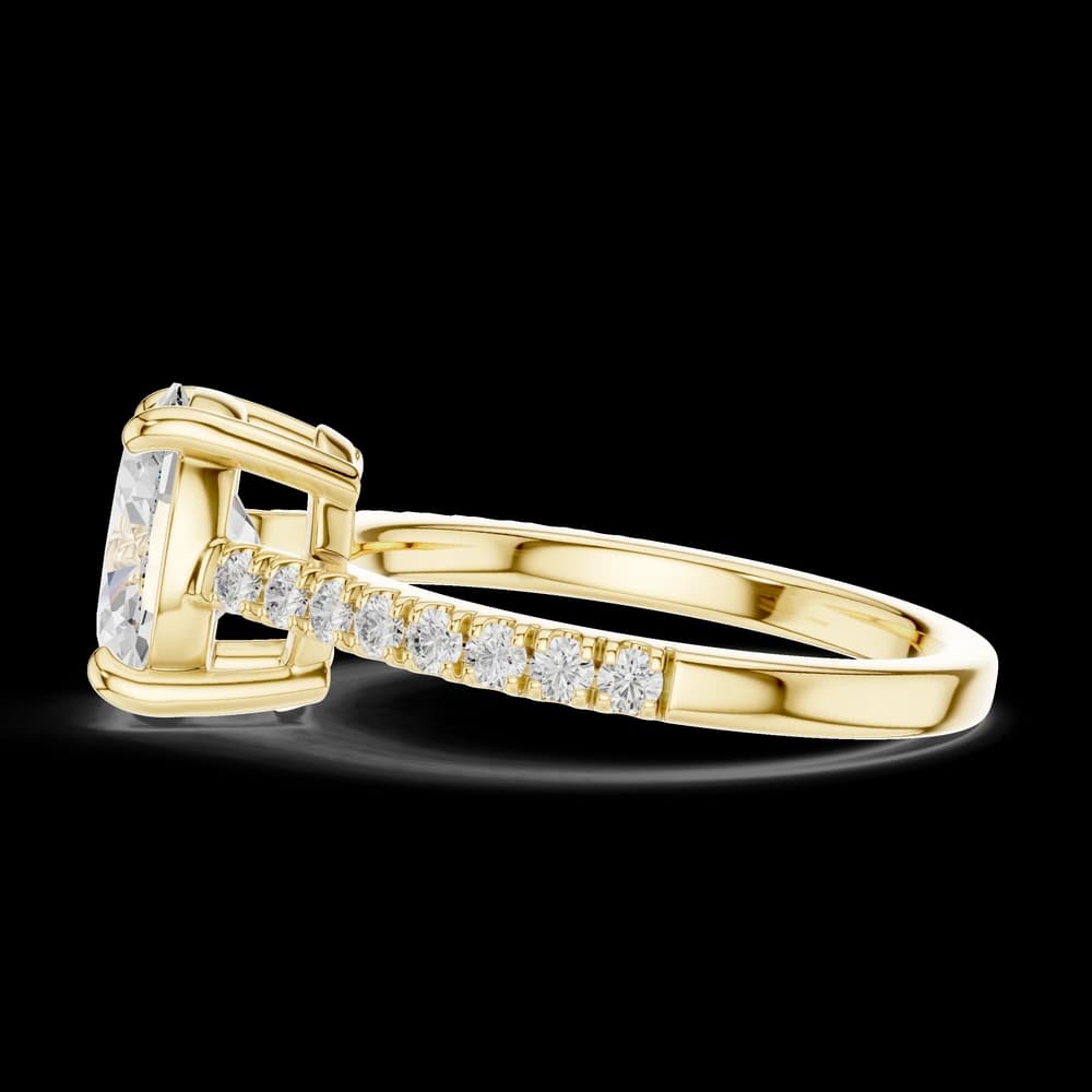 Oval Cut Pavé Band Lab Grown Diamond Ring - Image 6 Oval Cut Pavé Band Lab Grown Diamond Ring, view 6 of 6