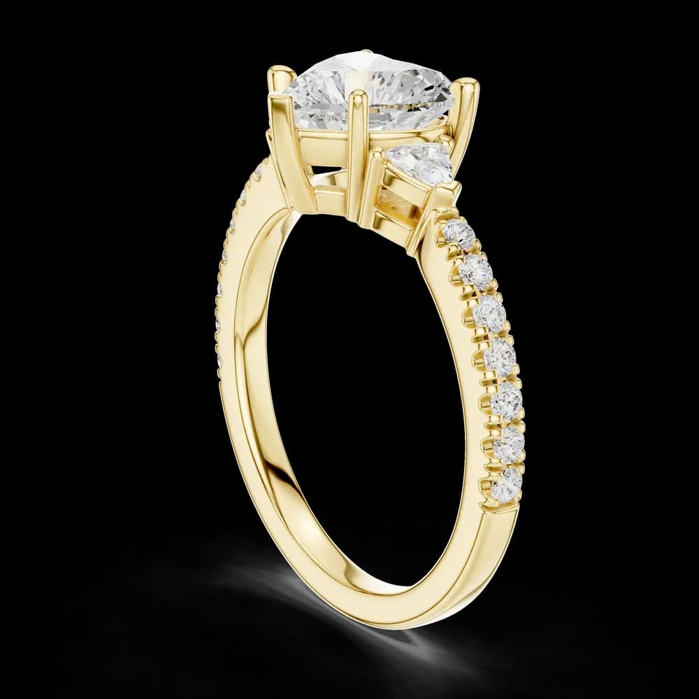 Heart Pear Trio Pave Lab Grown Diamond Ring - Image 4 Heart Pear Trio Pave Lab Grown Diamond Ring, view 4 of 6