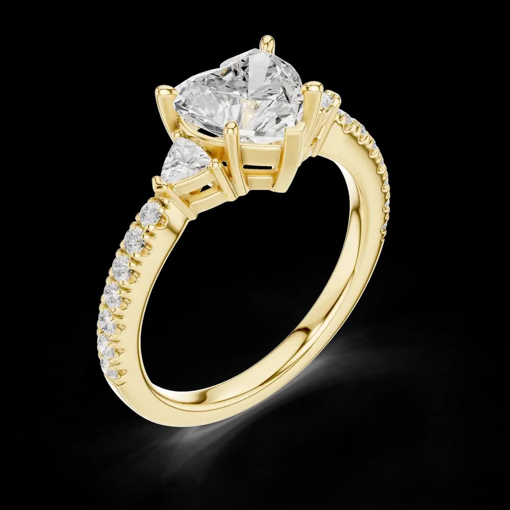 Heart Pear Trio Pave Lab Grown Diamond Ring - Image 5 Heart Pear Trio Pave Lab Grown Diamond Ring, view 5 of 6
