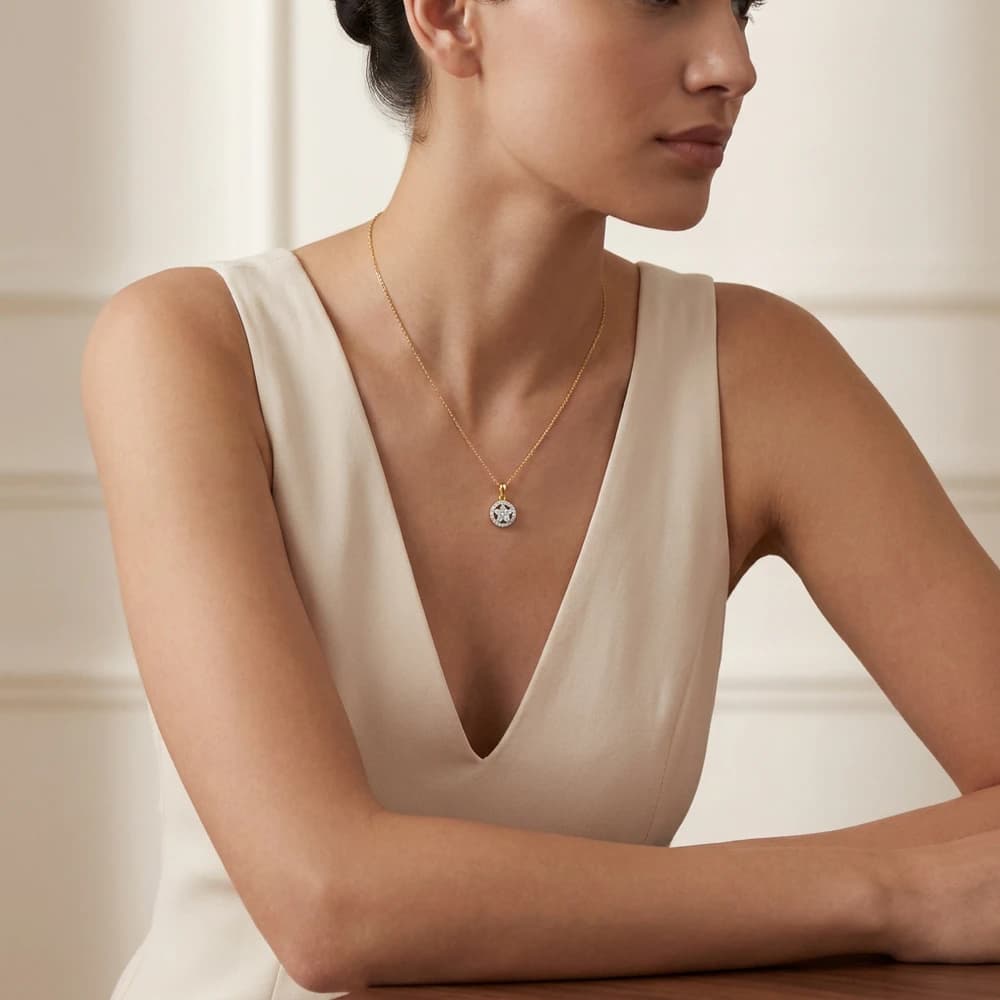 Shining Crescent Moon Lab Grown Diamond Pendant - Image 3 Shining Crescent Moon Lab Grown Diamond Pendant, view 3 of 5