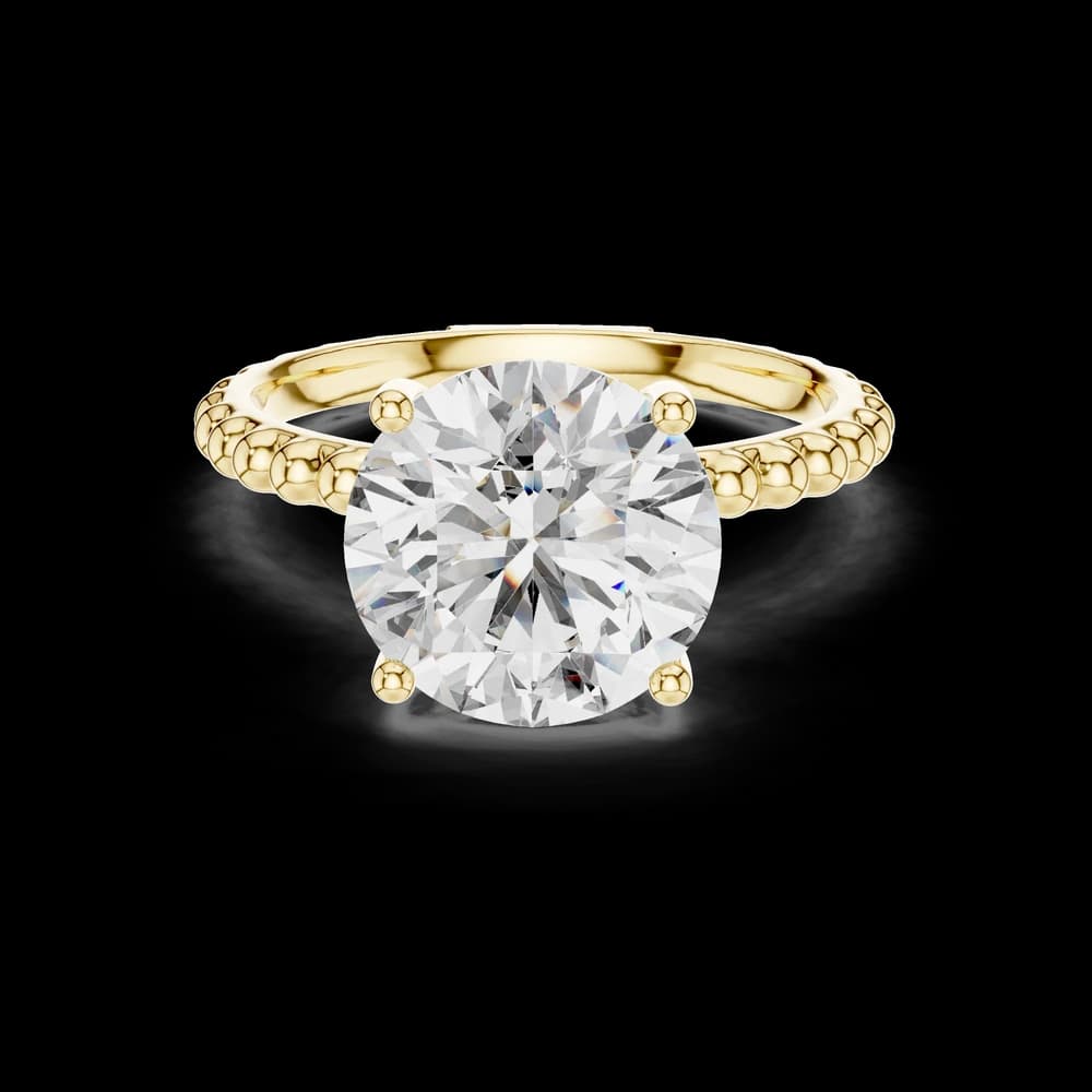 Round Beaded Band Lab Grown Diamond Ring - Image 2 Round Beaded Band Lab Grown Diamond Ring, view 2 of 3