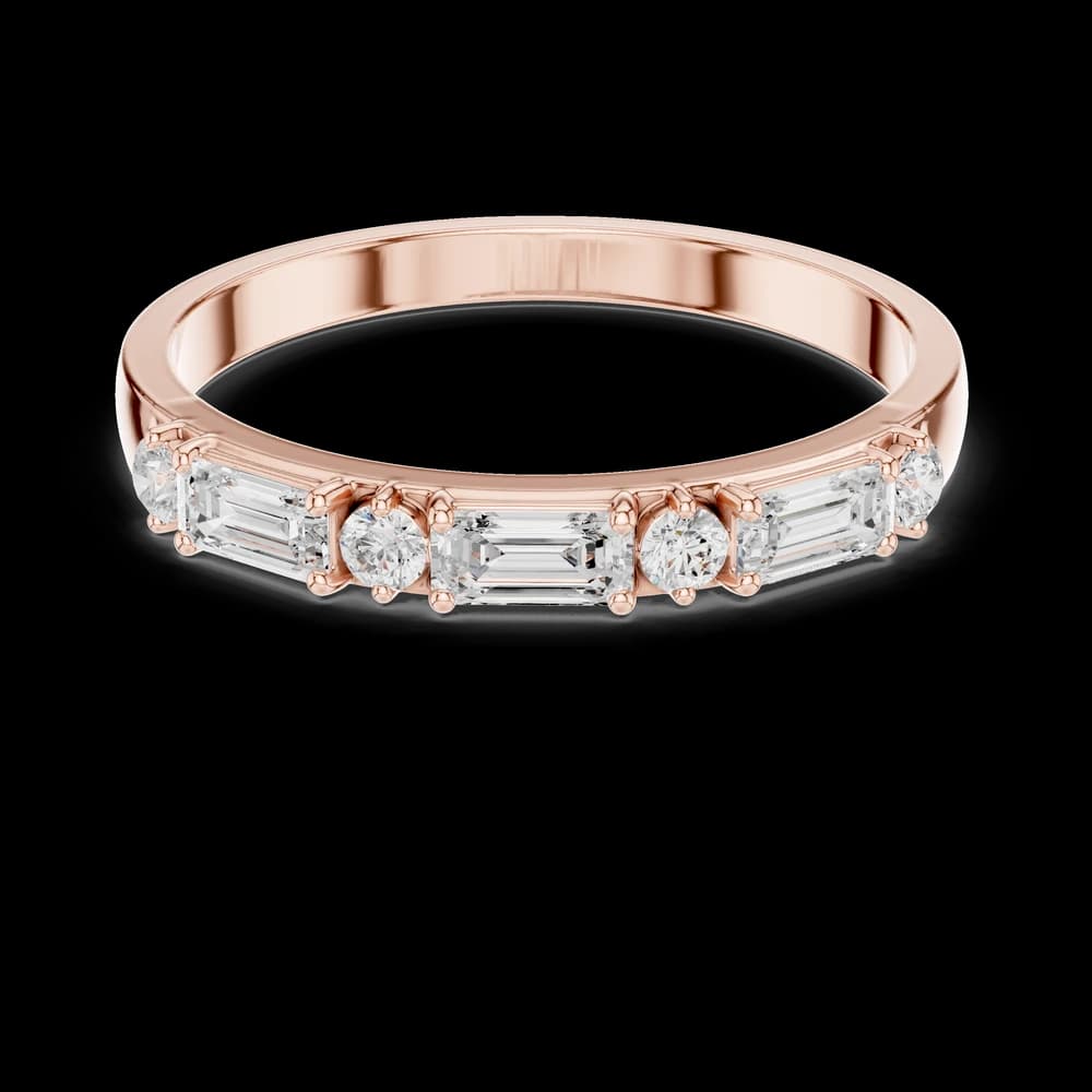 Alternating Baguette Round Lab Grown Diamond Ring - Image 1 Alternating Baguette Round Lab Grown Diamond Ring, view 1 of 6