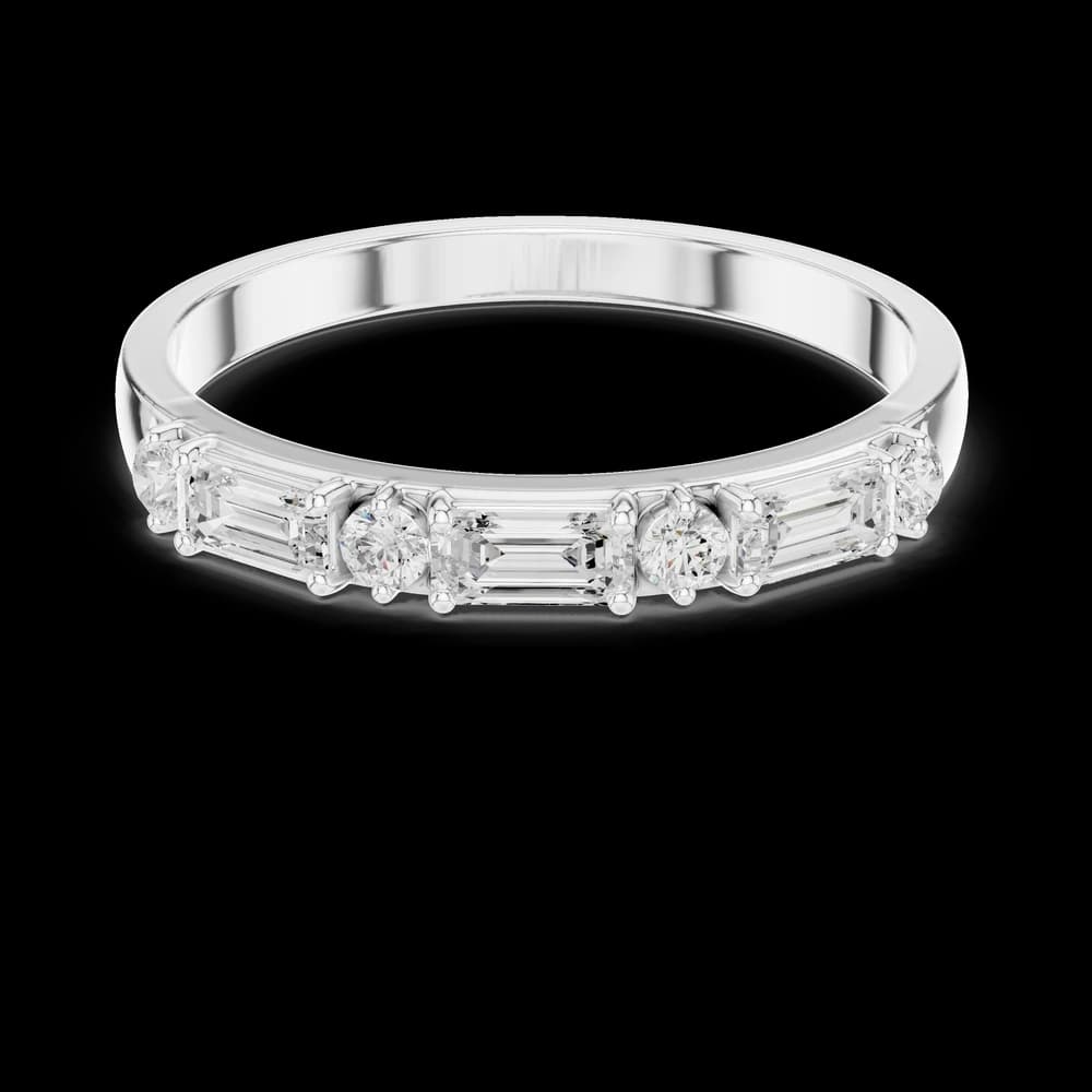 Alternating Baguette Round Lab Grown Diamond Ring - Image 2 Alternating Baguette Round Lab Grown Diamond Ring, view 2 of 6