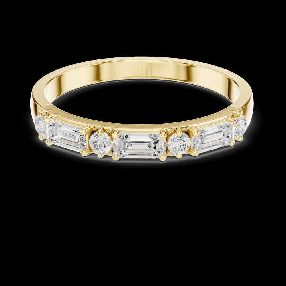 Alternating Baguette Round Lab Grown Diamond Ring - Image 3 Alternating Baguette Round Lab Grown Diamond Ring, view 3 of 6