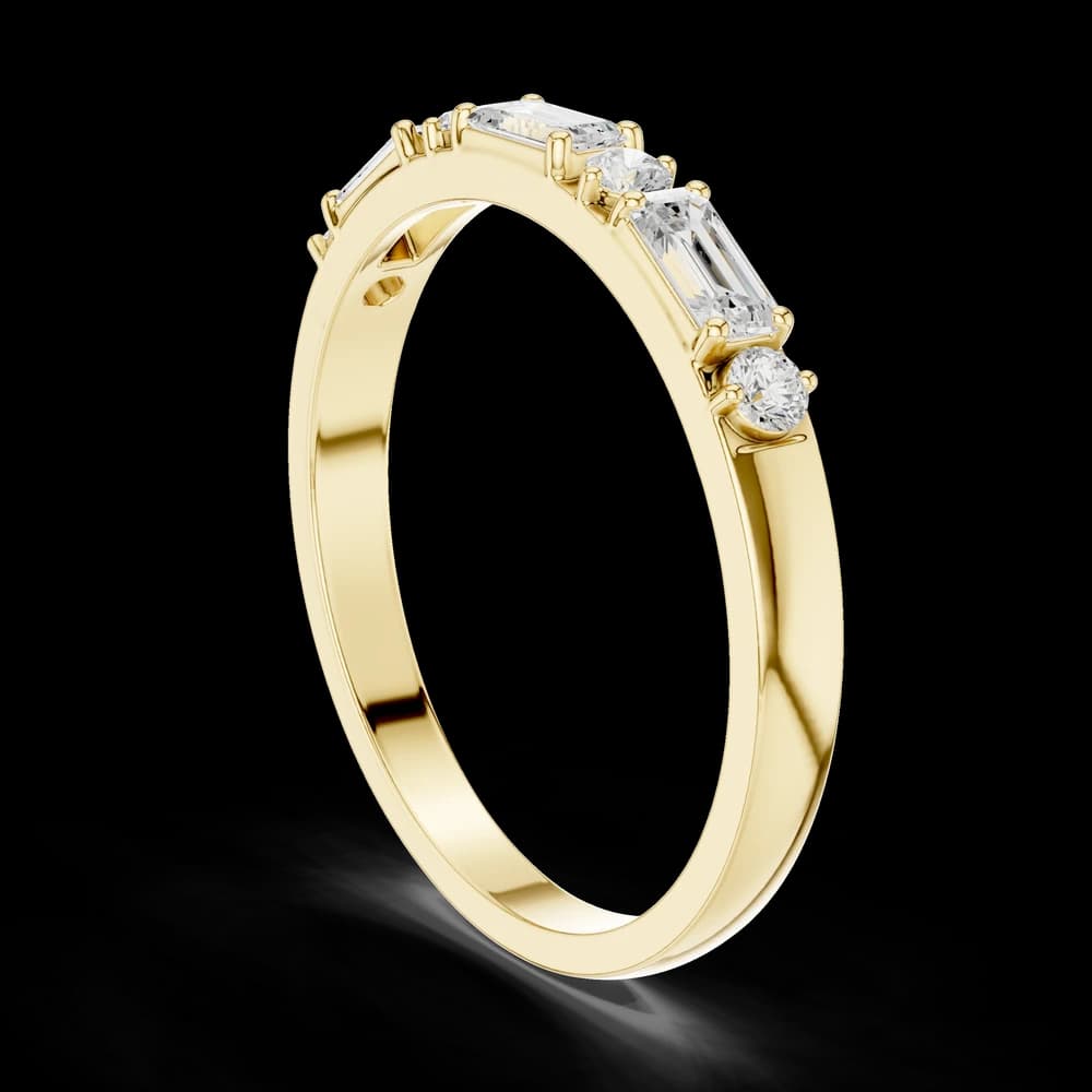 Alternating Baguette Round Lab Grown Diamond Ring - Image 4 Alternating Baguette Round Lab Grown Diamond Ring, view 4 of 6