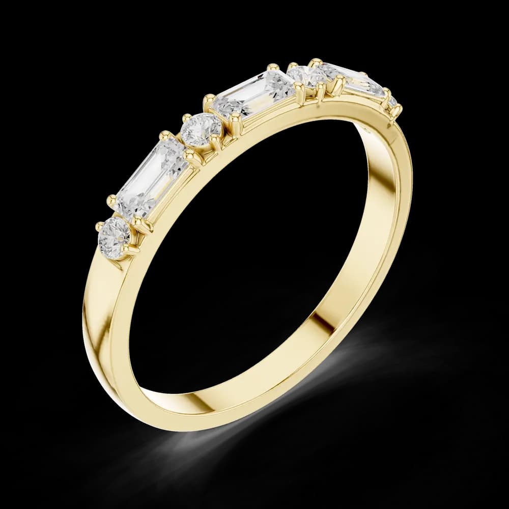 Alternating Baguette Round Lab Grown Diamond Ring - Image 5 Alternating Baguette Round Lab Grown Diamond Ring, view 5 of 6