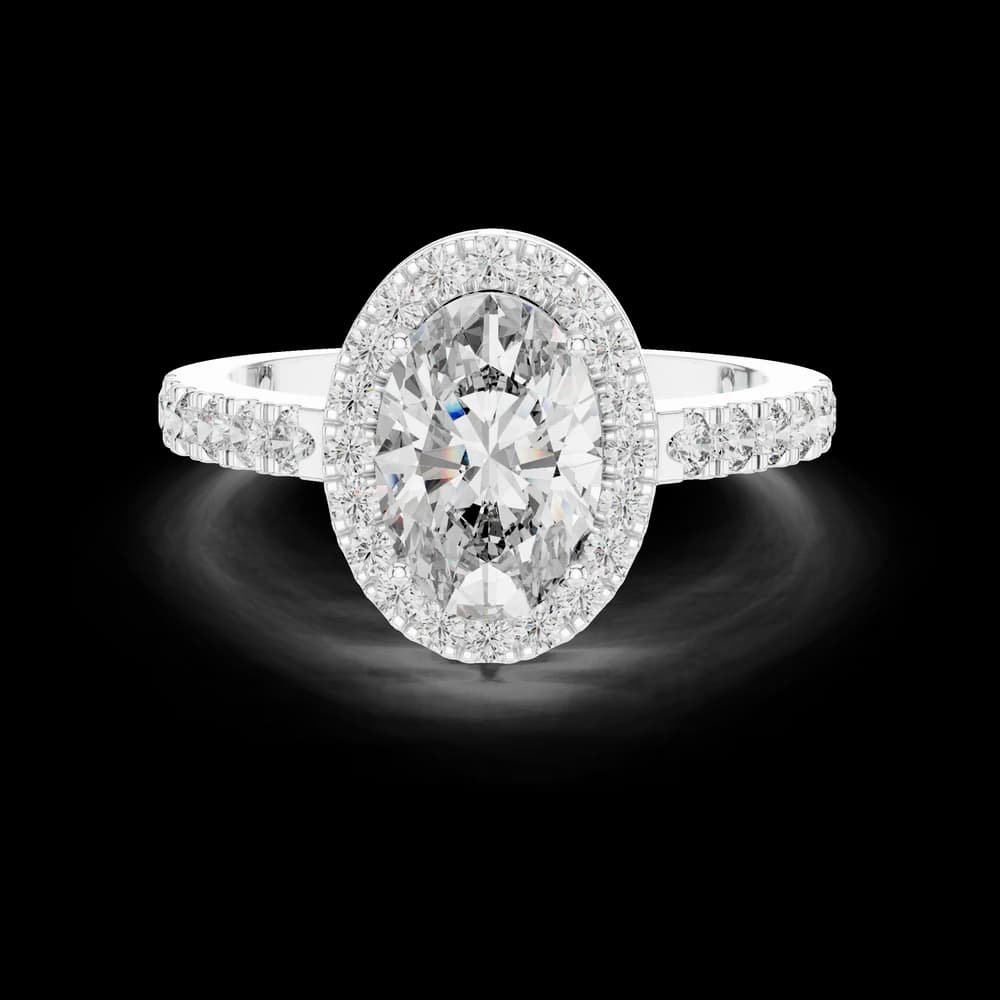 Elegant Oval Cut Halo Lab Grown Ring - Image 2 Elegant Oval Cut Halo Lab Grown Ring, view 2 of 4
