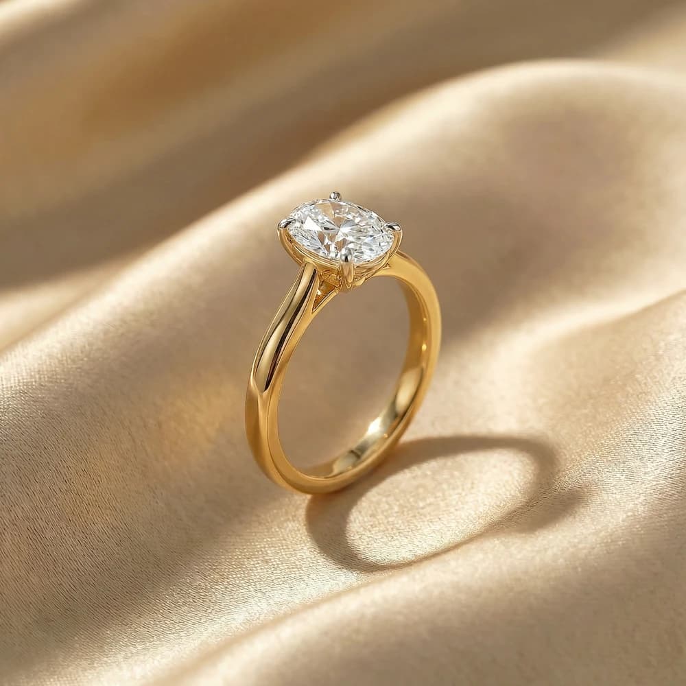 Princess Cut Solitaire Lab Grown Diamond Ring - Image 2 Princess Cut Solitaire Lab Grown Diamond Ring, view 2 of 3
