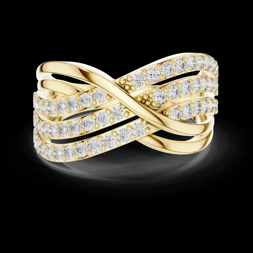 Multi-Row Infinity Crossover Diamond Statement Band - Image 3 Multi-Row Infinity Crossover Diamond Statement Band, view 3 of 6