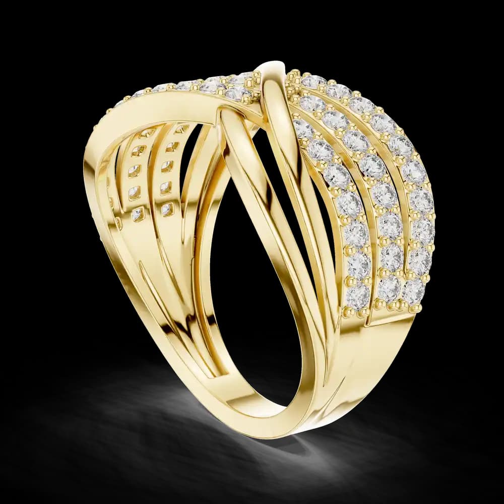 Multi-Row Infinity Crossover Diamond Statement Band - Image 4 Multi-Row Infinity Crossover Diamond Statement Band, view 4 of 6