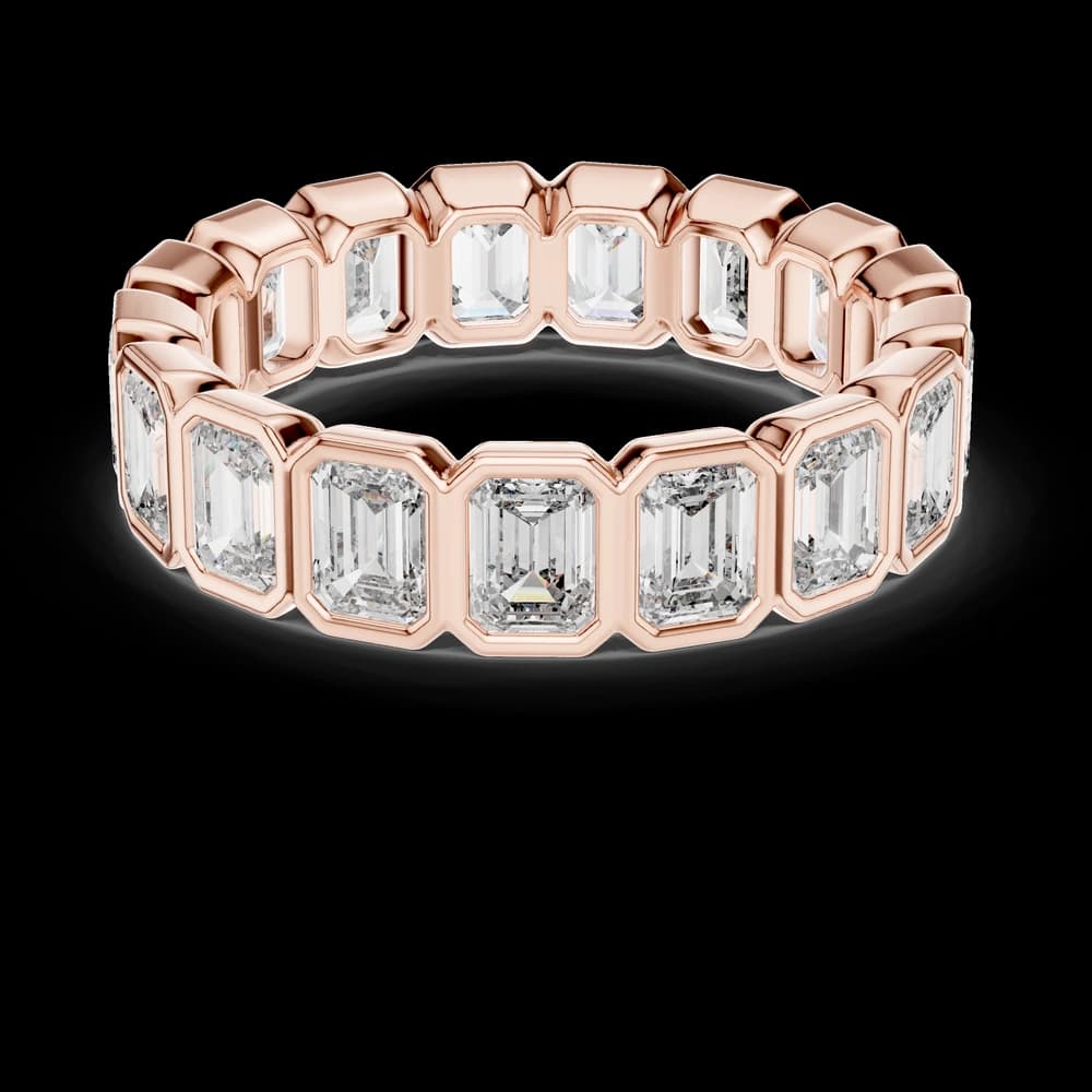 Bezel-Set Emerald Cut Diamond Eternity Band - Image 1 Bezel-Set Emerald Cut Diamond Eternity Band, view 1 of 6