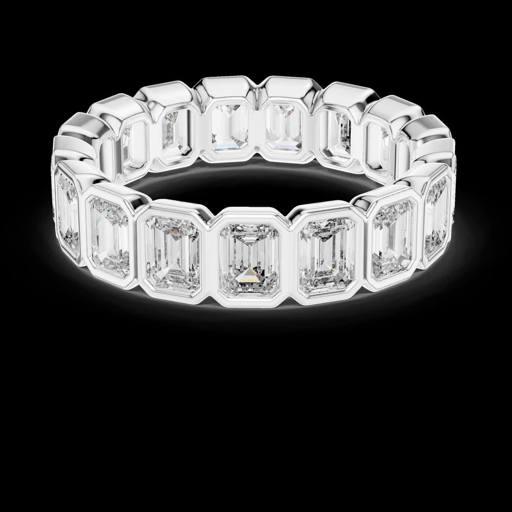 Bezel-Set Emerald Cut Diamond Eternity Band - Image 2 Bezel-Set Emerald Cut Diamond Eternity Band, view 2 of 6