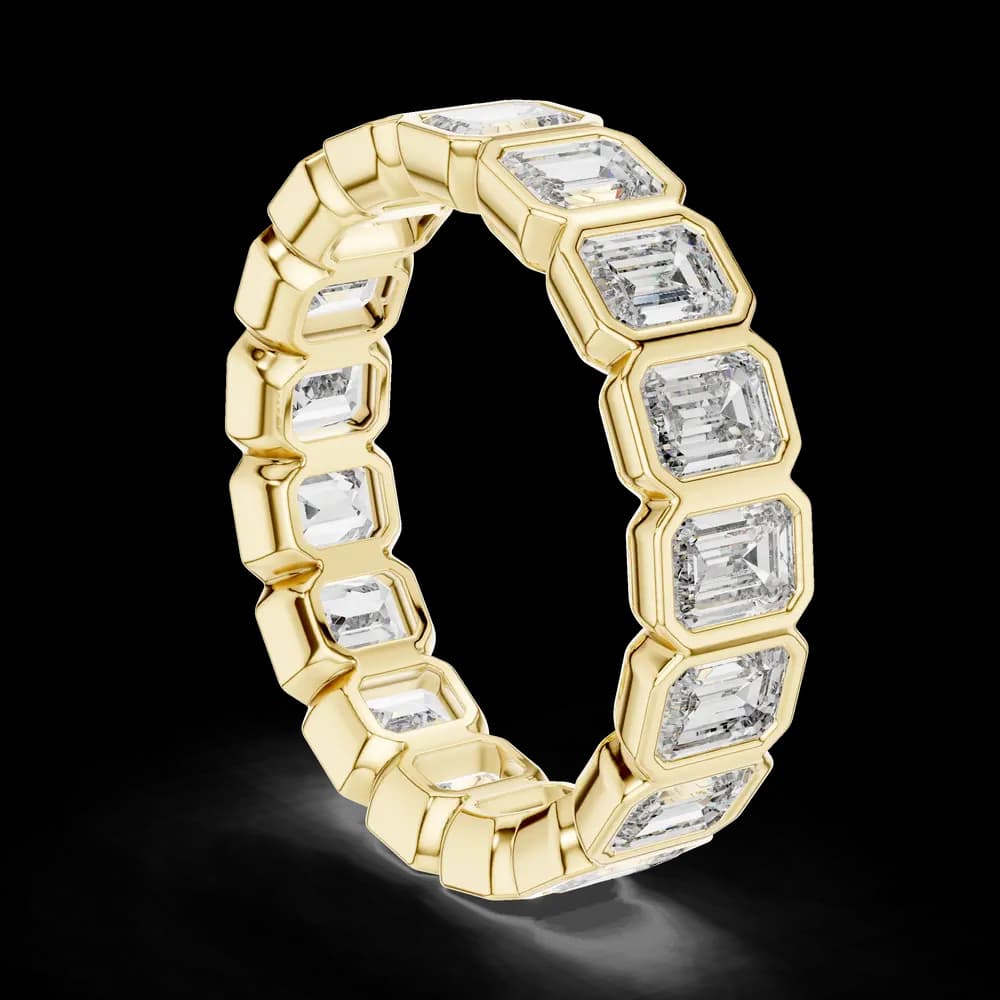 Bezel-Set Emerald Cut Diamond Eternity Band - Image 4 Bezel-Set Emerald Cut Diamond Eternity Band, view 4 of 6