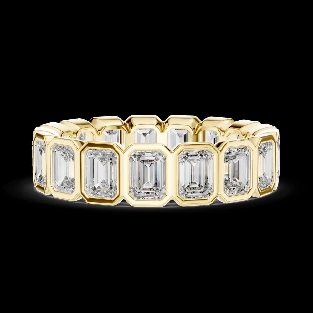 Bezel-Set Emerald Cut Diamond Eternity Band - Image 6 Bezel-Set Emerald Cut Diamond Eternity Band, view 6 of 6