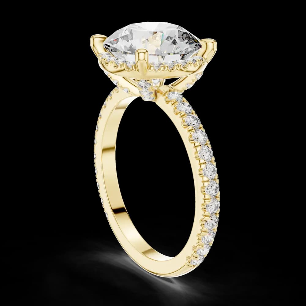 Round Halo Side Accent Lab-Grown Diamond Ring - Image 4 Round Halo Side Accent Lab-Grown Diamond Ring, view 4 of 6