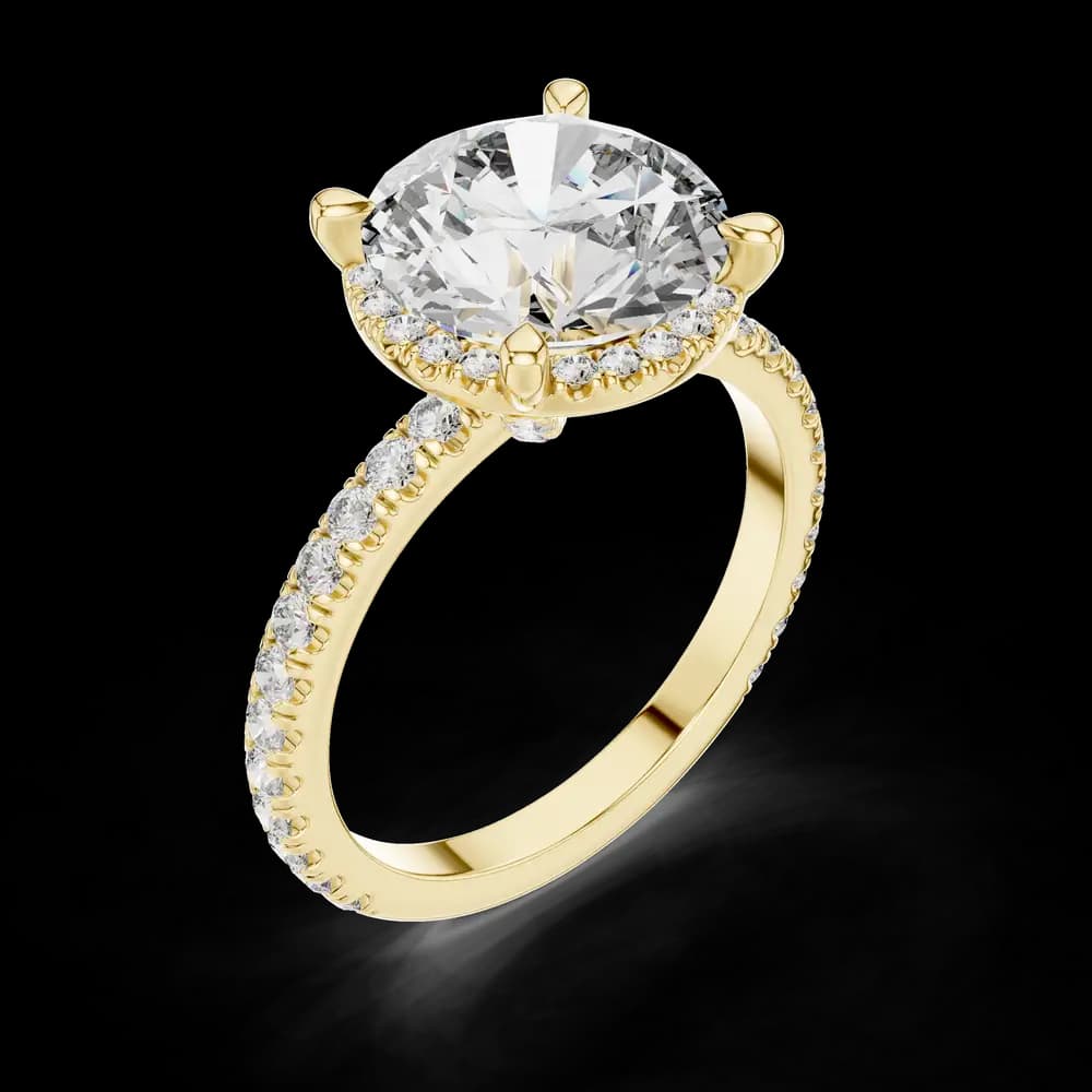 Round Halo Side Accent Lab-Grown Diamond Ring - Image 5 Round Halo Side Accent Lab-Grown Diamond Ring, view 5 of 6
