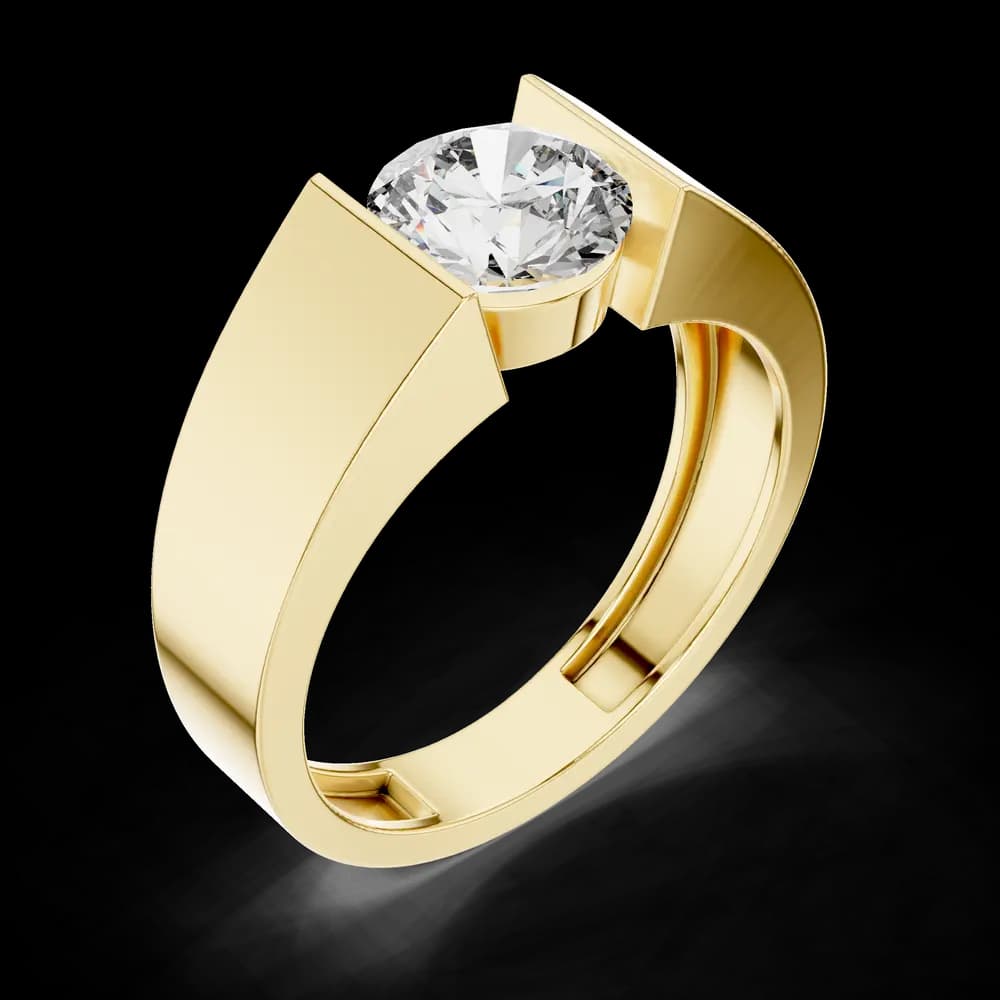 Round Cut Tension Set Lab Grown Diamond Ring - Image 5 Round Cut Tension Set Lab Grown Diamond Ring, view 5 of 6